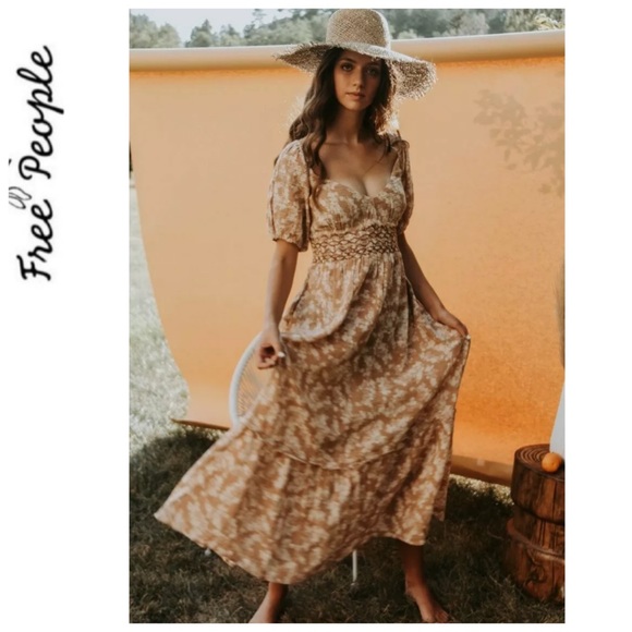 Free People Dresses & Skirts - NWT Free People Ellie Printed MaxiDress in Neutral